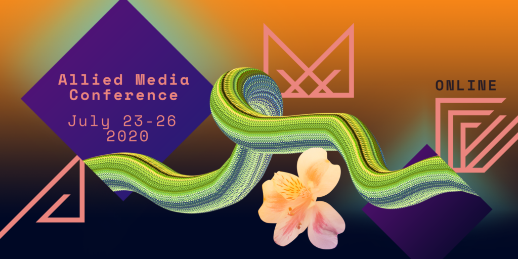 AMC 2020 online conference dates with logo and a hibiscus flower
