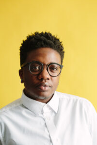 Nadine Marshall on yellow background